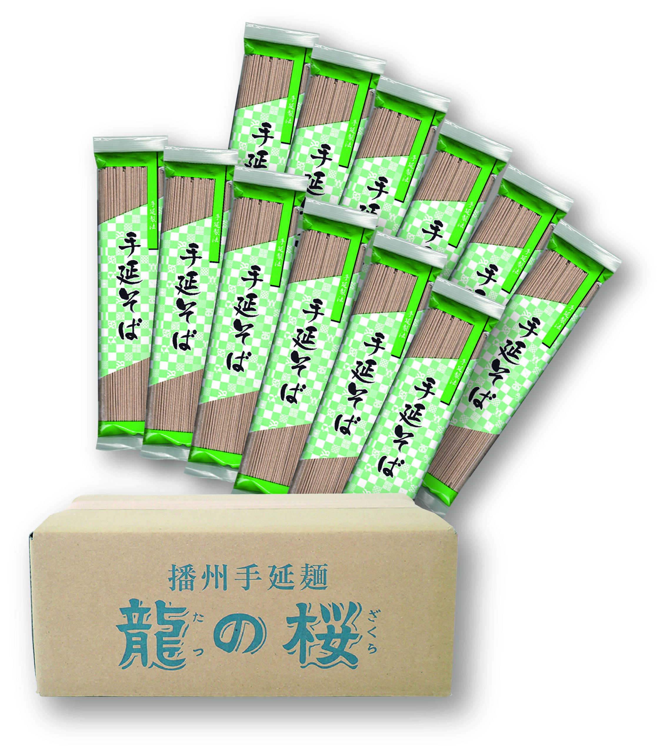 兵庫県たつの市で手延麺の製造・販売を行う龍の桜｜手延そば【180g×12袋】